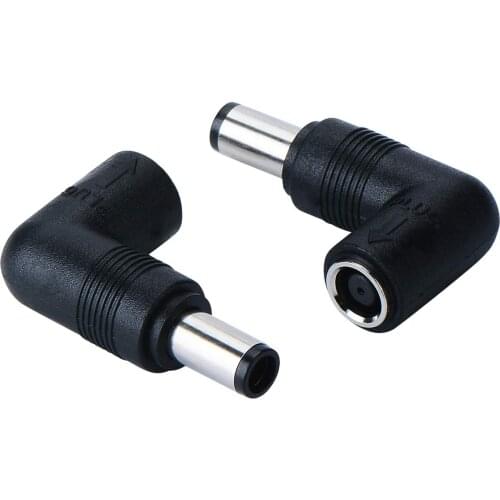 2pack 7.4mm to 7.4mm Right Angle 90-Degree Power Adapter Connector for Dell Latitude XPS Studio Vostro/Hp Pavilion Probook