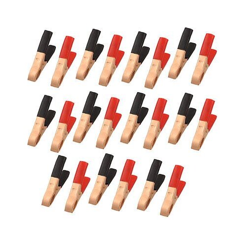 20 Pcs 30A Plastic Boots Coated Metal Copper Tone Alligator Clips 77mm