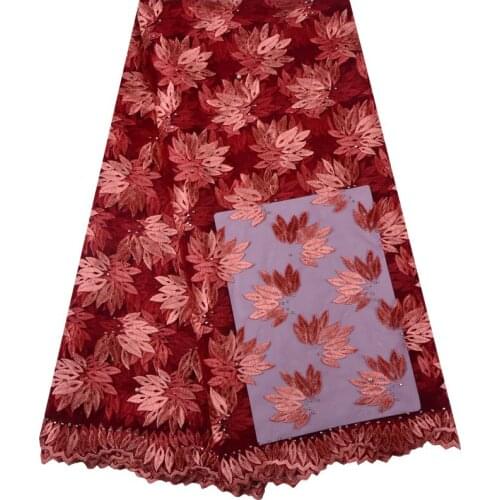 2018 Free Shipping African Lace Fabric High Quality French Guipure Lace Fabric New Arrival Stones Lace Fabric For Party 1314