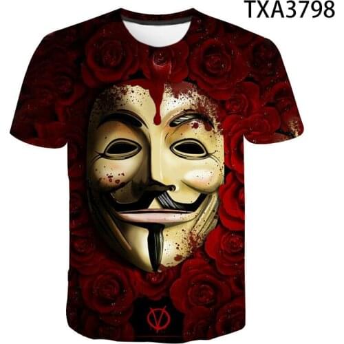 2020 Summer 3D Printed T Shirts Mask Casual Men Women Children Fashion Short Sleeve Cotton Boy Girl Kids Cool Tops Tee