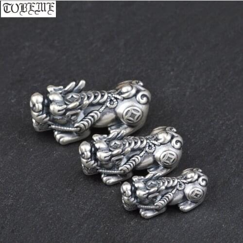 3D 100% 999 Silver Pixiu Beads Real Pure Silver Lucky Fengshui Pixiu Beads Wealth Pixiu Piyao Beads Good Luck for Wealth