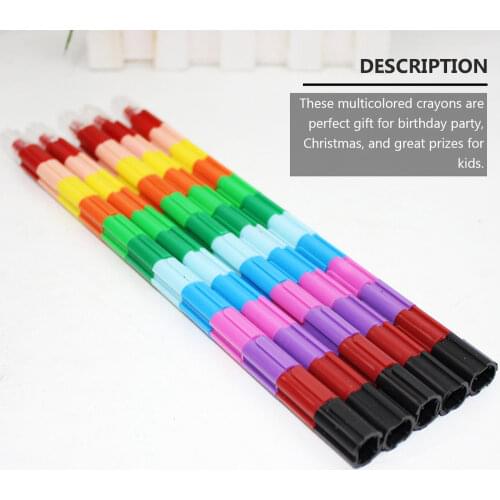 5Pcs Favorite Crayons Toys Kids Party Favors Stacking Buildable Crayon Draw Pen