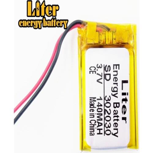 140mAh Battery 3.7V Lipo 302030 Rechargeable for Dvr GPS MP3 MP4 Electronic Toys Driving Recorder Battery