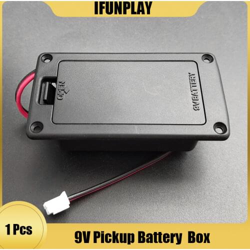Active Bass Guitar Pickup 9V Battery Boxs 9 volts Battery Holder/Case/Compartment Cover with 2 Pin Plug and Cable Contacts