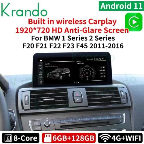 Krando Android 10.0 4+64G 10.25'' car radio gps for BMW 1 Series 2 Series F20 F21 F22 F23 F45 2011-2016 Audio NBT LHD WIFI