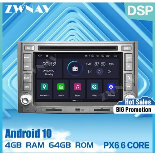 PX6 4+64 Android 10.0 Car dvd player for Hyundai H1 Grand Royale I800 2007+ Car Radio gps navigation stereo multimedia autoaudio