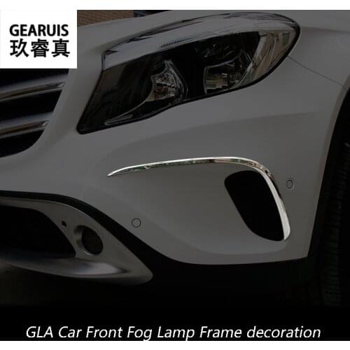 Car styling Abs Chrome Front Fog Lamp Frame Modified Head Fog Light Cover Decoration Ring case For Mercedes Benz GLA 200 220 260