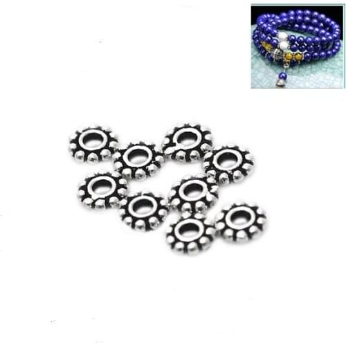 Beadsnice ID28640 925 pure silver thai silver spacer beads wholesale antique silver beads for diy bracelet making