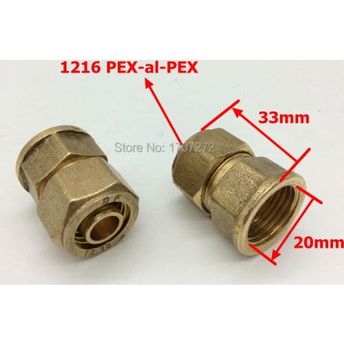 Free shipping 1216*1/2F PEX-al-PEX pipe connector female thread pipe fitting,copper fitting