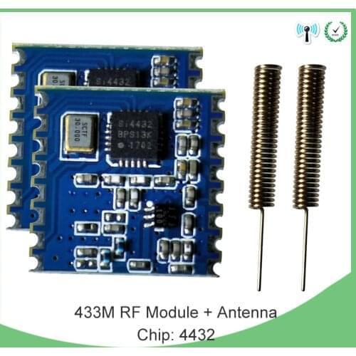 433MHz Wireless Module FSK Wireless Spread Spectrum 4P Transceiver receiver IOT rf shield and 4pcs 433 MHz antenna