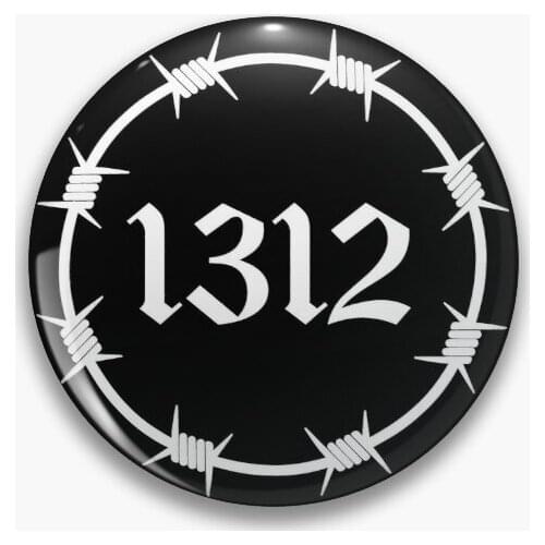 1312 Barbed Wire White Soft Button Pin Brooch Decor Fashion Cute Cartoon Jewelry Hat Gift Women Lapel Pin Funny Creative Metal