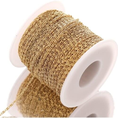 2 Meters Stainless Steel Twist Chains Trendy Hip Hop Necklace Bracelet Accessories for DIY Gifts Jewelry Making Bulk Wholesale