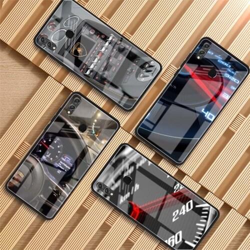 Car central control Tempered Glass Phone Case For Huawei P20 P30 P40 P40 Lite Pro Psmart Mate 20 30 Cover Shell