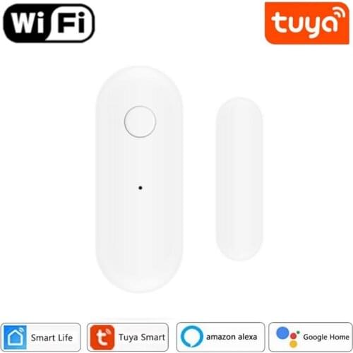 WIFI Door Window Sensor Tuya Smart Home Independent Wireless Security Alarm Works with Alexa Notification Open or Closed No Hub