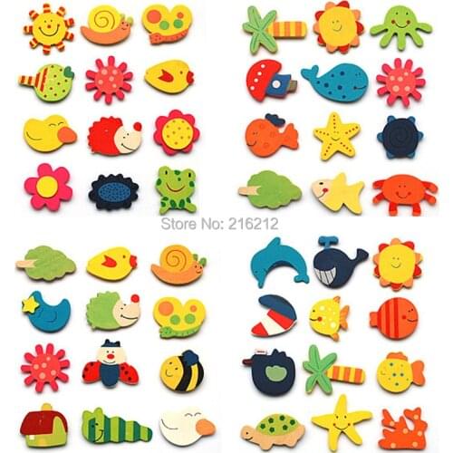 Wooden fridge magnet sticker Fridge magnet/Refrigerator magnet message Clip childrens Cute cartoon