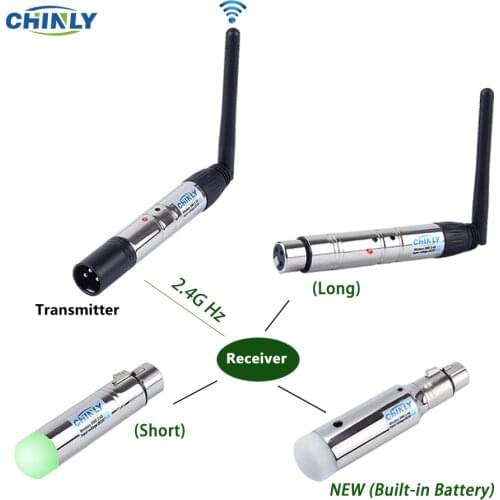 DMX512 Wireless 2.4G Transmitter Built-in Battery Receiver DMX Laser Lights Controller Stage Lighting Effect DMX Emissor US Spot