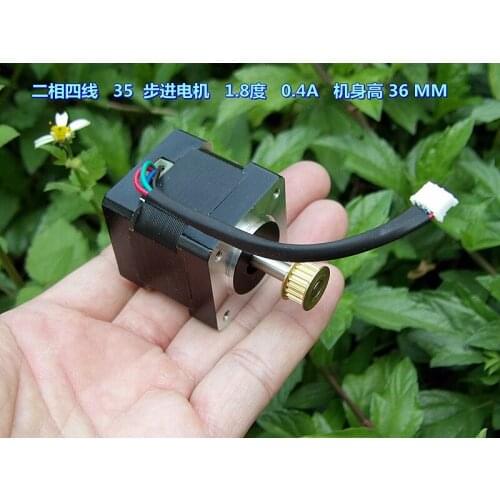Two-phase four-wire 35 stepper motor 1.8 degree 0.4A body height 36 MM double ball bearing