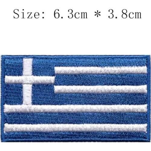 Greece 2.5" embroidery flag Wholesale price city falg iron sew on 100% stitches emblemas clothing left chest sleeve caps shoes