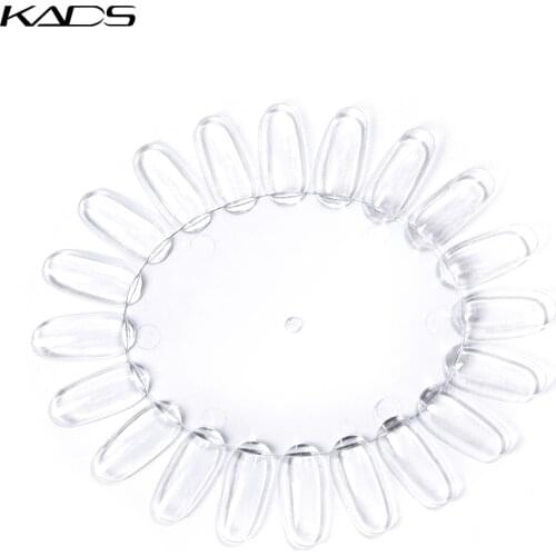 KADS 1pc Oval Nail Art Display Chart Natural Wheels 20 Tips Trainers Practice Ellipse Plastic Gel Polish Plate