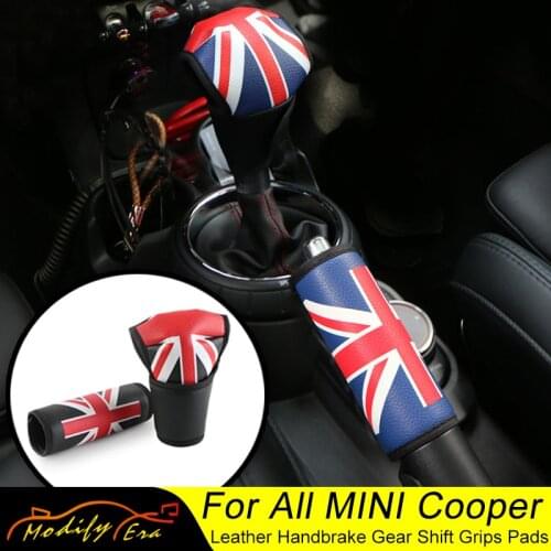 Leather gear shift collars For Mini Cooper JCW Countryman honda civic Ford focus3 car universal car Park Brake Handbrake