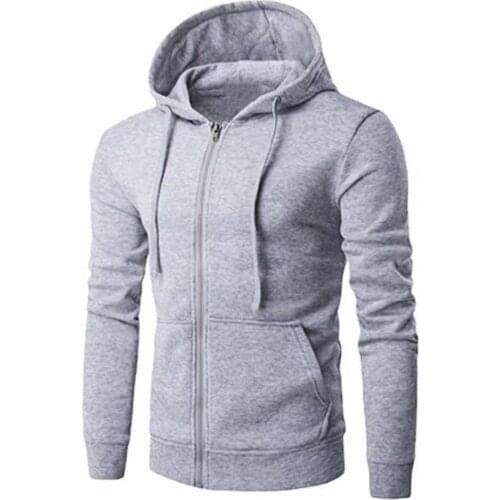 2021 New Autumn Men Jackets Hooded Long Sleeve Men Jacket Hoodie Zipper Closure Jacket Sweatshirt Male Clothing Streetwear