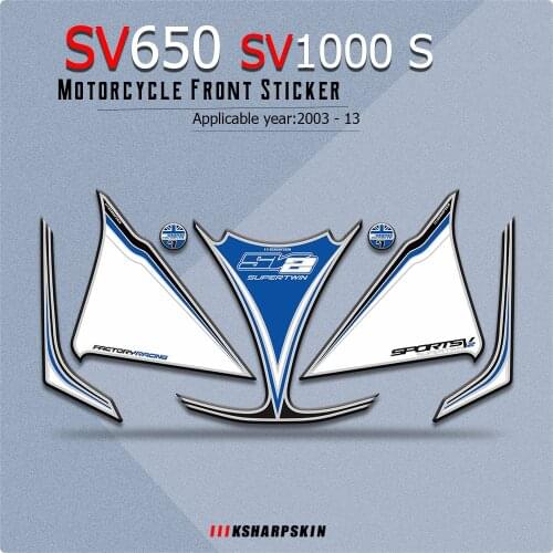 Motorcycle Front Fairing Sticker 3D Gel Protector Number Board moto decals for Suzuki SV650 SV1000 S 2003-2013 sv 650 sv 1000 s