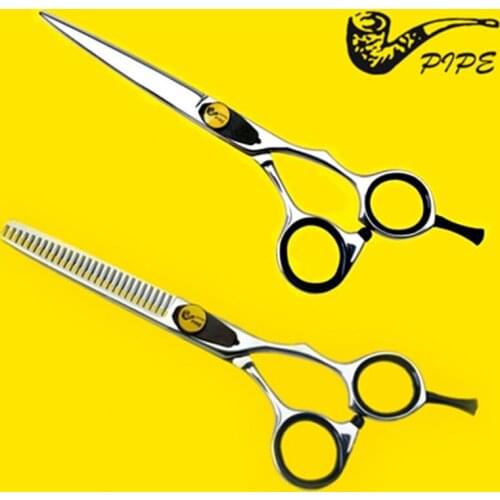 6 Inch Pipe Professional Pet Scissors Dog Grooming Cutting+Thinning Shears Kit for Animals Hair Scissors Japan440C High Quality