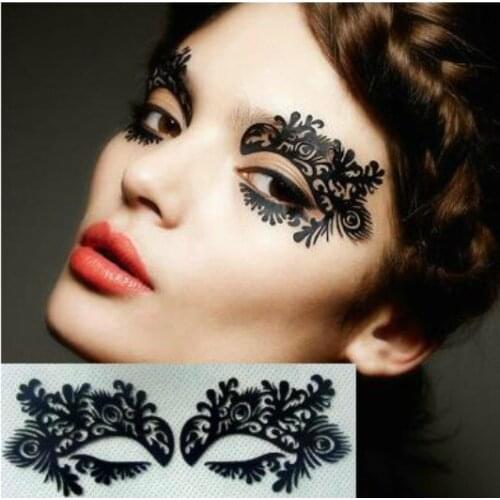 Black art paper cutting eye stickers carbon fiber goatswool yt10