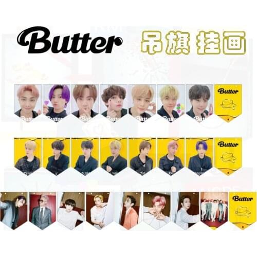 2021 New Kpop Bangtan Boys Poster Butter Hanging Flag Decoration Photocard Hanging Painting Surrounding