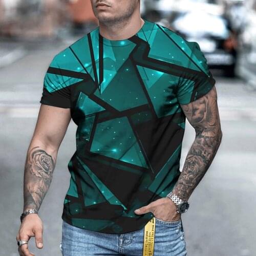 2021 Summer New T-shirts for Men and Women Geometrical Shirt Short Sleeve 3d Printed T-shirt Round Collar Oversized T-shirt