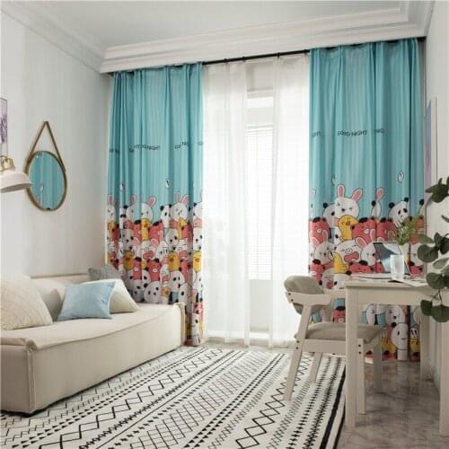Lovely Cartoon Animal Window Curtains For Boys Living Room Kids Bedroom Kitchen Soft Hand Feeling Custom Made Drapes