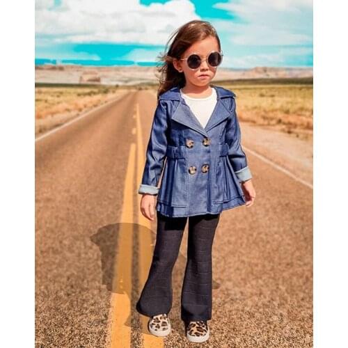 Woshilaocai Fashion Toddler Baby Girls Coats Solid Lapel Coat Baby Childrens Windbreaker Autumn Winter Jacket Casual Outfits