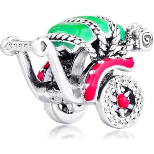 Fits Pandora Bracelet Traditional Rickshaw Charm Genuine 925 Sterling Silver Beads for Jewelry Making kralen abalorios Wholesale