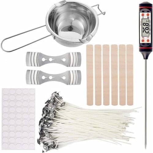 DIY Candle Crafting Tool Kit Candle Making Tool 50Pcs Candle Wicks and Candle Sticker Suitable for Beginner Candle Making XJ53
