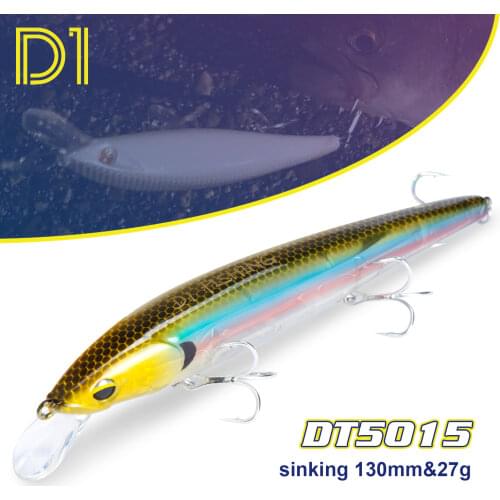 D1 Wobbling & Rolling Fishing Lure Spinning Sea Fishing 130mm 27g Sinking Long Casting Jearkbait seabass bluefish barracuda