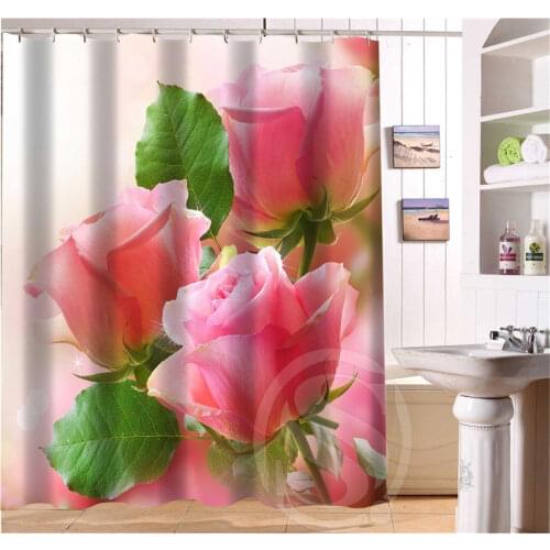 Romantic beautiful roses pattern Shower Curtain Personalized Custom Bath Curtain Waterproof Eco-Friendly Curtains for bath