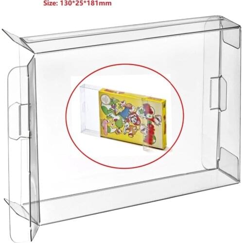 H 100Pcs Clear Box Case Sleeve CIB Protector for NES Games Cartridge Box
