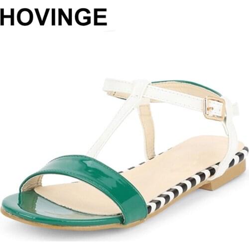 HOVINGE Summer women sandals women mixed color slides woman casual shoes ladies fashion woman ankle buckle straps