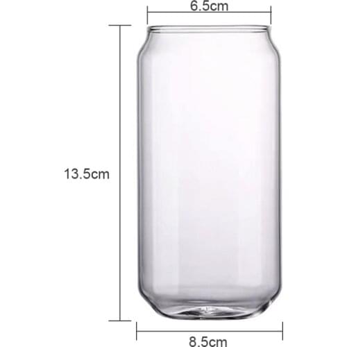 Glass Cup Creative Can Shape Tea Juice Milk Coffee Mug Wine Glass Drink Cup High Borosilicate Glass Durable Drinkware Gifts