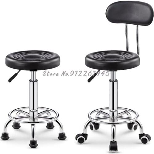 Beauty Stool Hairdressing Work Stool Barber Shop Chair Rotating Lift Round Stool Sliding Wheelchair Bar Stool Back Chair