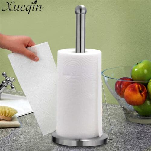 Xueqin Paper Towel Roll Holder Bathroom Kitchen Organiser Dispenser Tissues Roll Freestanding Stainless Steel Paper Holders