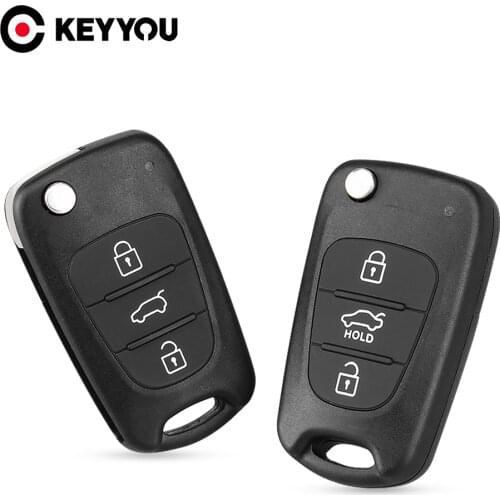 KEYYOU 20X Replacement Flip Folding Key Shell 3 Button For Hyundai IX35 I30 I40 I20 Avante Elantra Fob Remote Car Key Case Cover