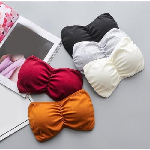 Strapless Seamless Brassiere Womens Underwear Chest Wrap Boob Tube Top Off Shoulder Undershirt Beauty Back Tank Top