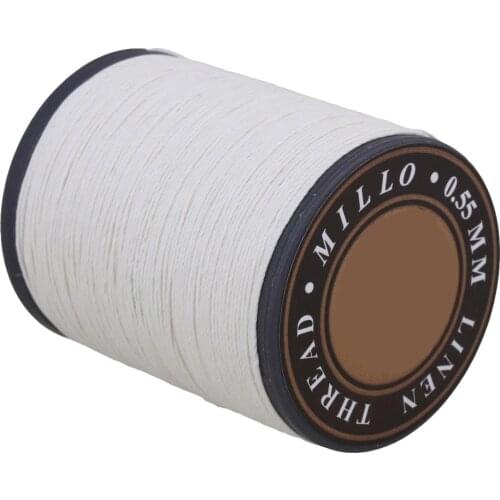 0.55mm Dia White Flax Waxed Linen Craft Sewing Stitching Thread Cord