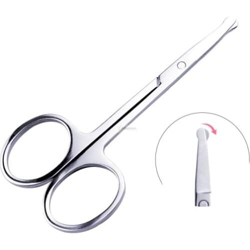 1pc Round Head Safety Cuticle Manicure Scissors Professional Small Clipper Eyebrow Nose Hair Cut Trimming tweezers