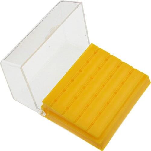1 Pcs Dental Equipment 24 Holes Plastic Holder Burs Block Holder Yellow Case Dentist Products