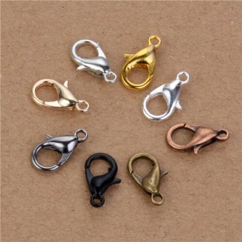 12*6mm 50pcs Wholesale Diy accessories lobster clasp necklace bracelet clasp hook bails for pendants free shipping