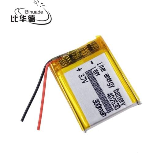 2pcs Liter energy battery Good Qulity 3.7V,300mAH,402530 Polymer lithium ion / Li-ion battery for TOY,POWER BANK,GPS,mp3,mp4