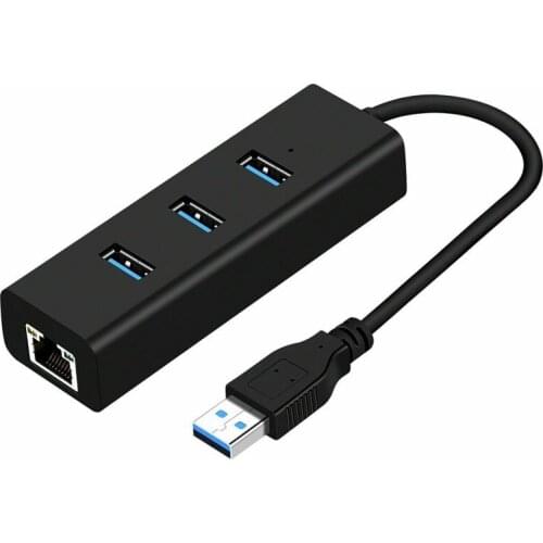 3 Ports USB 3.0 Gigabit Ethernet Lan RJ45 Network Adapter Hub to 1000Mbps For Computer Tablets And More