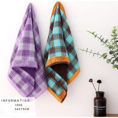 34x75CM Gauze Pure Cotton Towel Dark Plaid 2 Pics Of Lovers Men And Women Adult Face Wash Bath Household Wholesale